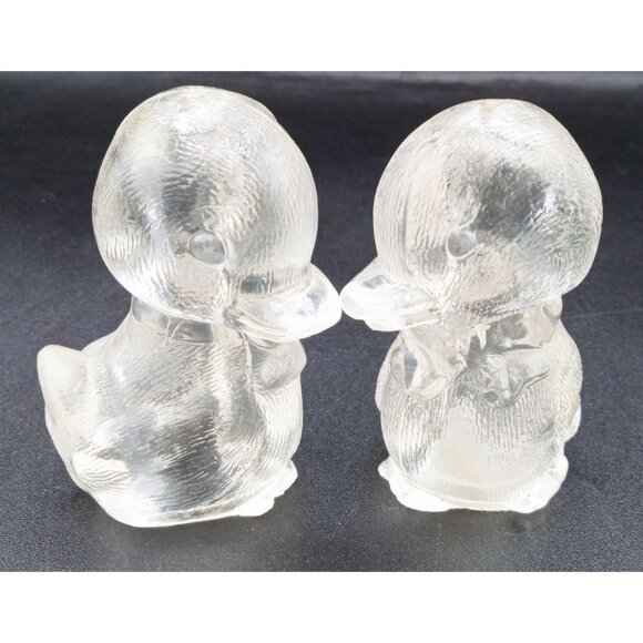 Duckling Salt Pepper Shakers Set Acrylic Vintage Duck 3 Inches Taiwan Kitchen - Picture 3 of 16